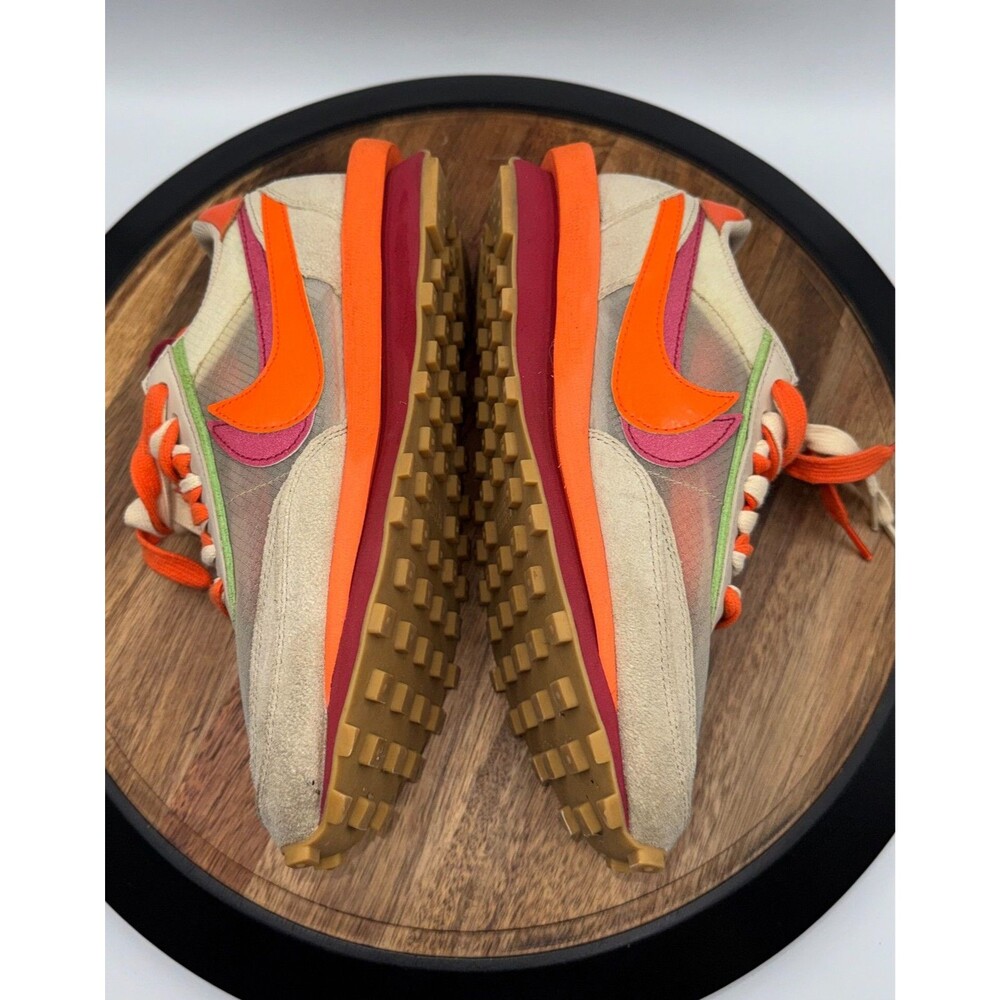 NIKE LDWaffle Net Sacai Mens 8 Orange Blaze Clot Running Shoe Trainer DH1347-100 - Picture 7 of 11
